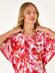 Roman Abstract Ruched Side Stretch Blouse - Imagem 1 de 5