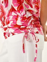 Roman Abstract Ruched Side Stretch Blouse - Imagem 5 de 5