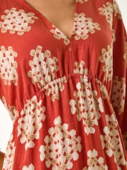 Roman Red Geo Print V-Neck Midi Dress - Image 5 of 5