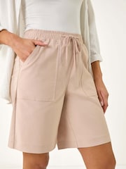 Roman Natural Drawcord Detail Pocket Shorts - Image 5 of 5