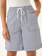 Roman Blue Baby Narrow Stripe Draw String Shorts - Image 5 of 5