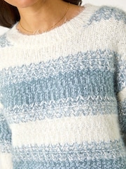 Roman Blue Contrast Shaded Stripe Jumper - Image 5 of 5