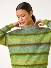 Roman Green Ombre Stripe Knit Jumper - Image 1 of 5
