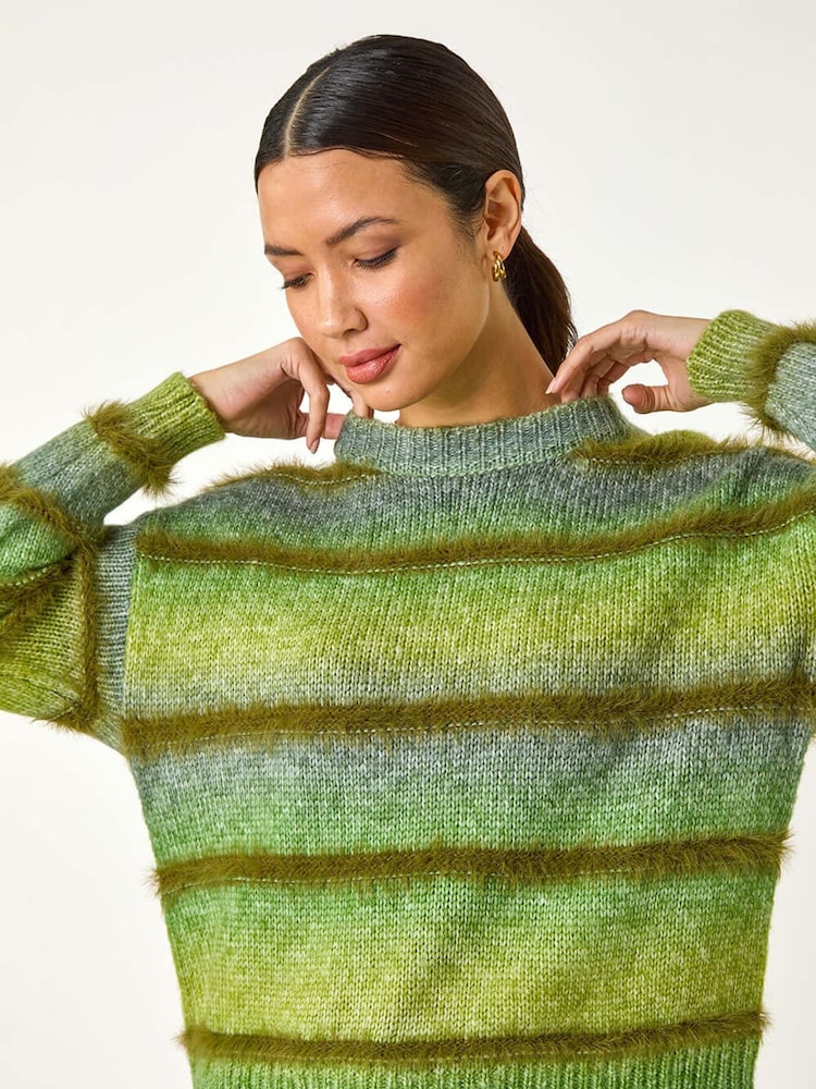 Roman Green Ombre Stripe Knit Jumper - Image 1 of 5