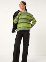 Roman Green Ombre Stripe Knit Jumper - Image 2 of 5