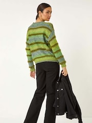 Roman Green Ombre Stripe Knit Jumper - Image 3 of 5