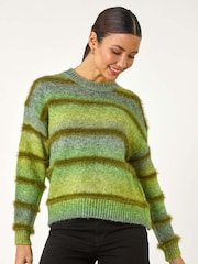 Roman Green Ombre Stripe Knit Jumper - Image 4 of 5