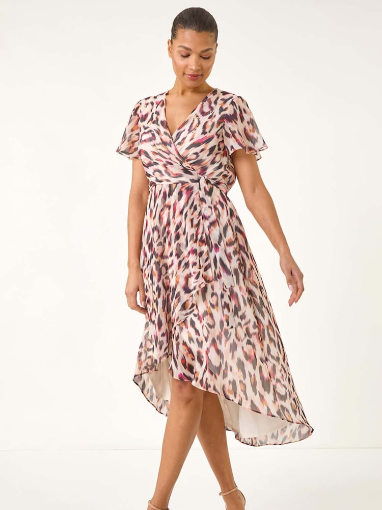Roman Leopard Ruffle Front Dress - Imagen 1 de 5 Roman Leopard Ruffle Front Dress - Imagen 1 de 5