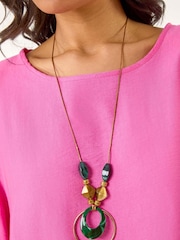 Roman Pink Necklace Frill Hem Tunic Top - Image 5 of 5