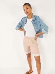 Roman Natural Bengaline Turnup Stripe Shorts - Image 1 of 5