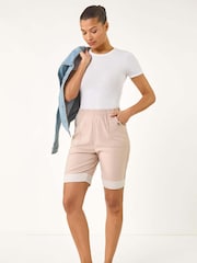 Roman Natural Bengaline Turnup Stripe Shorts - Image 2 of 5