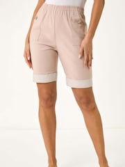 Roman Natural Bengaline Turnup Stripe Shorts - Image 4 of 5