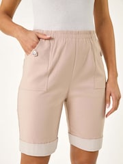 Roman Natural Bengaline Turnup Stripe Shorts - Image 5 of 5