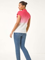 Rosa - Roman Dip Dye Embroidered 100% Cotton Top - Imagem 3 de 5