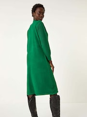 Roman Green Textured Rib Knit Dress - Image 3 of 5