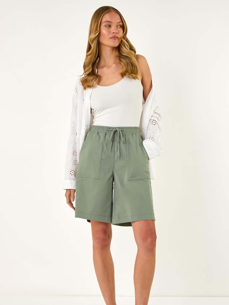 Roman Green Short Drawcord Detail Pocket Shorts - Image 2 of 5
