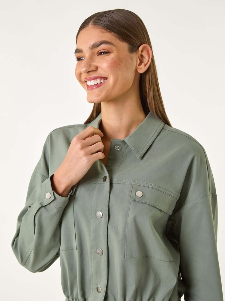 Roman Green Utility Collared Pocket Jacket - Image 1 of 5