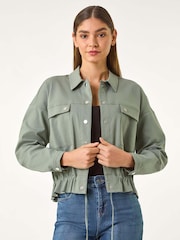 Roman Green Utility Collared Pocket Jacket - Image 4 of 5