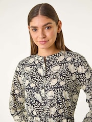 Roman Black Floral Print Frill Buttoned 100% Cotton Shirt Dress - Image 5 of 5