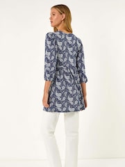 Roman Paisley Print V-Neck Stretch Blouse - Image 3 of 4