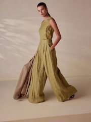 Olive Green N. Premium Linen Rich Shell Top - Image 2 of 6