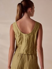 Olive Green N. Premium Linen Rich Shell Top - Image 5 of 6