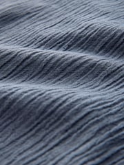 Slate Grey Textured Short Sleeve Shirt with Linen - Image 3 of 3