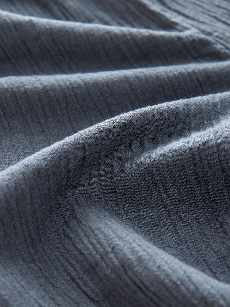 Slate Grey Textured Wide Leg Trousers with Linen - Image 3 of 3