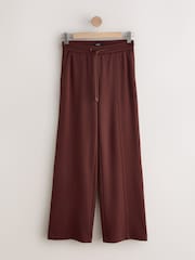 Burgundy Red Premium Wide Leg Jersey Joggers - Image 6 of 8