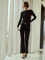 Chocolate Brown Slinky Balloon Leg Joggers - Image 1 of 8