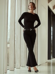 Chocolate Brown Slinky Balloon Leg Joggers - Image 2 of 8