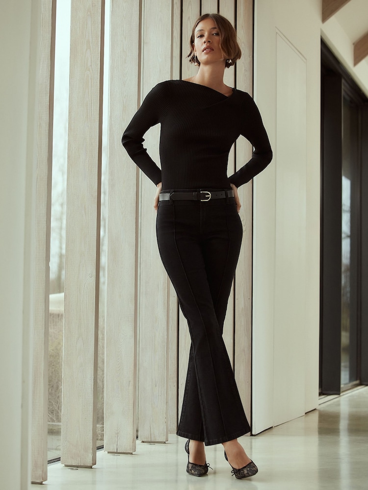 Chocolate Brown Slinky Balloon Leg Joggers - Image 2 of 8