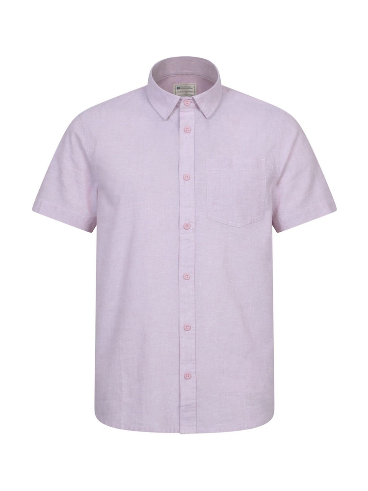 Mountain Warehouse Purple Lowe Mens Cotton-Linen Shirt - Image 1 of 5