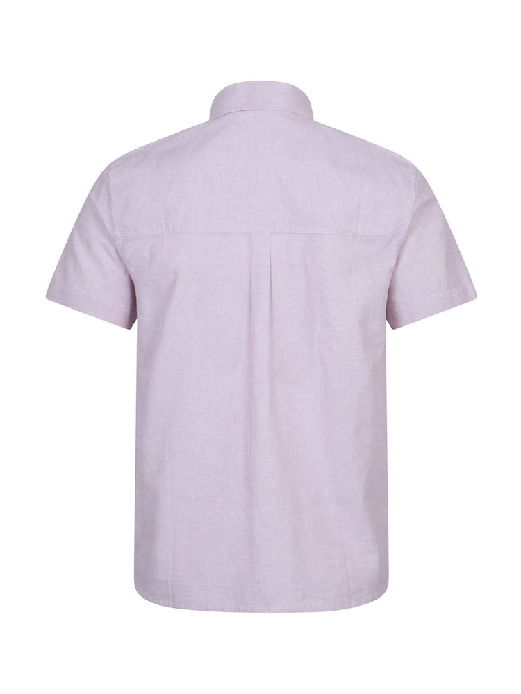 Mountain Warehouse Purple Lowe Mens Cotton-Linen Shirt - Image 2 of 5