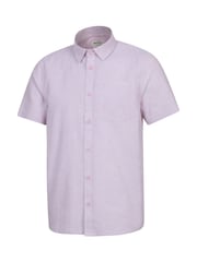 Mountain Warehouse Purple Lowe Mens Cotton-Linen Shirt - Image 4 of 5