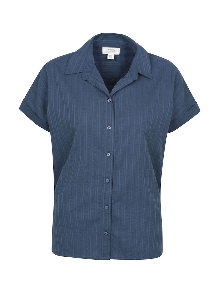 Mountain Warehouse Blue Womens Palm Relaxed 100% Cotton Check Shirt - Image 1 of 5