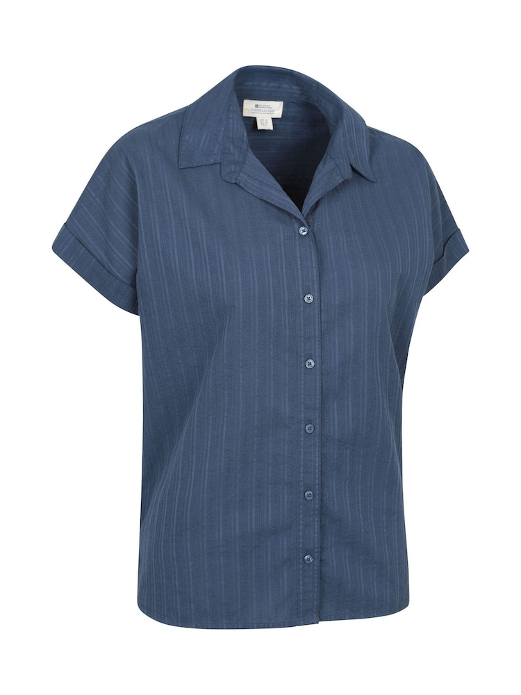 Mountain Warehouse Blue Womens Palm Relaxed 100% Cotton Check Shirt - Image 2 of 5