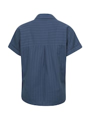 Mountain Warehouse Blue Womens Palm Relaxed 100% Cotton Check Shirt - Image 4 of 5