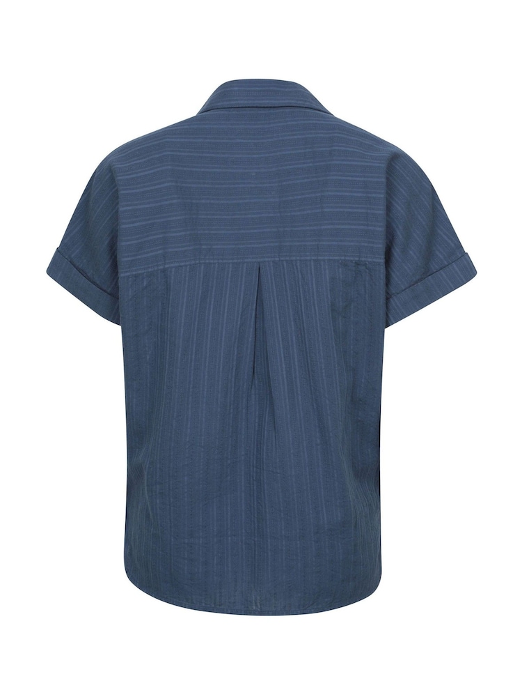 Mountain Warehouse Blue Womens Palm Relaxed 100% Cotton Check Shirt - Image 4 of 5