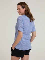 Mountain Warehouse Blue Womens Petra Printed 3/4 Sleeve 100% Cotton Shirt - Image 3 of 4