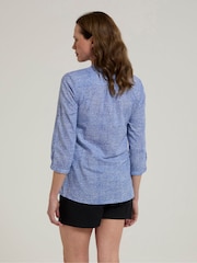 Mountain Warehouse Blue Womens Petra Printed 3/4 Sleeve 100% Cotton Shirt - Image 4 of 4