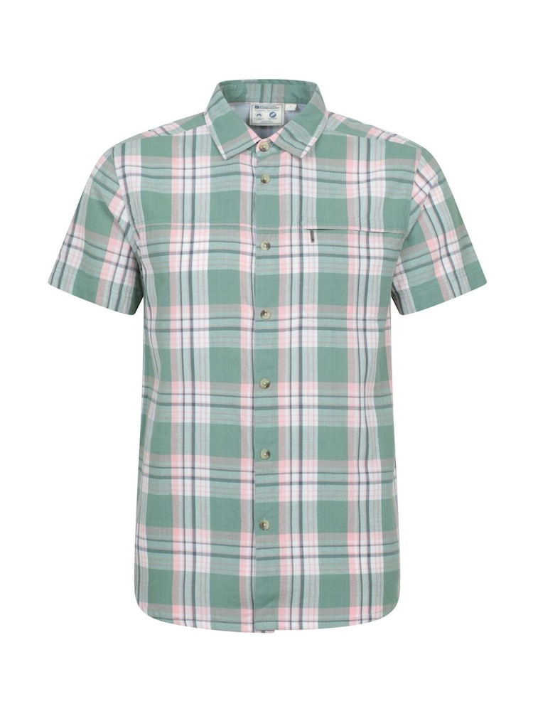 Mountain Warehouse Green 100% Cotton Holiday Mens Short Sleeve Shirt - Image 1 of 5