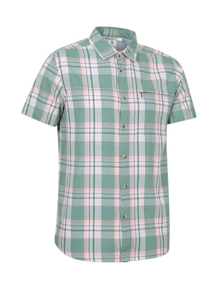Mountain Warehouse Green 100% Cotton Holiday Mens Short Sleeve Shirt - Image 2 of 5