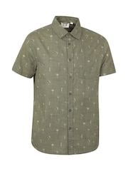 Mountain Warehouse Green 100% Cotton Preston Illustration Mens Shirt - Image 2 of 5