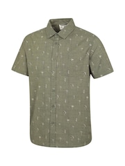 Mountain Warehouse Green 100% Cotton Preston Illustration Mens Shirt - Image 4 of 5