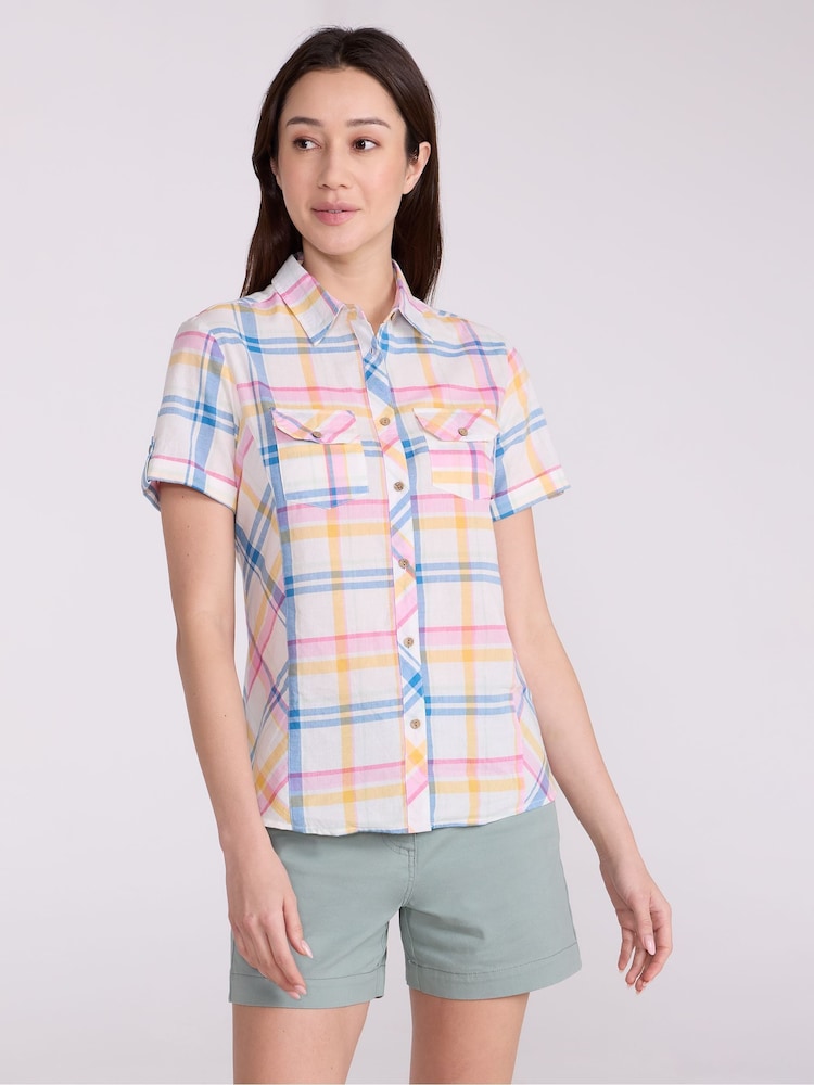 Mountain Warehouse White Womens Holiday 100% Cotton Shirt - Image 1 of 10 Mountain Warehouse White Womens Holiday 100% Cotton Shirt - Image 1 of 10