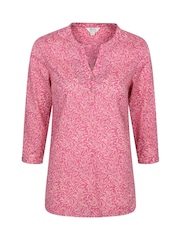 Mountain Warehouse Pink Womens Petra Printed 3/4 Sleeve 100% Cotton Shirt - Image 1 of 5