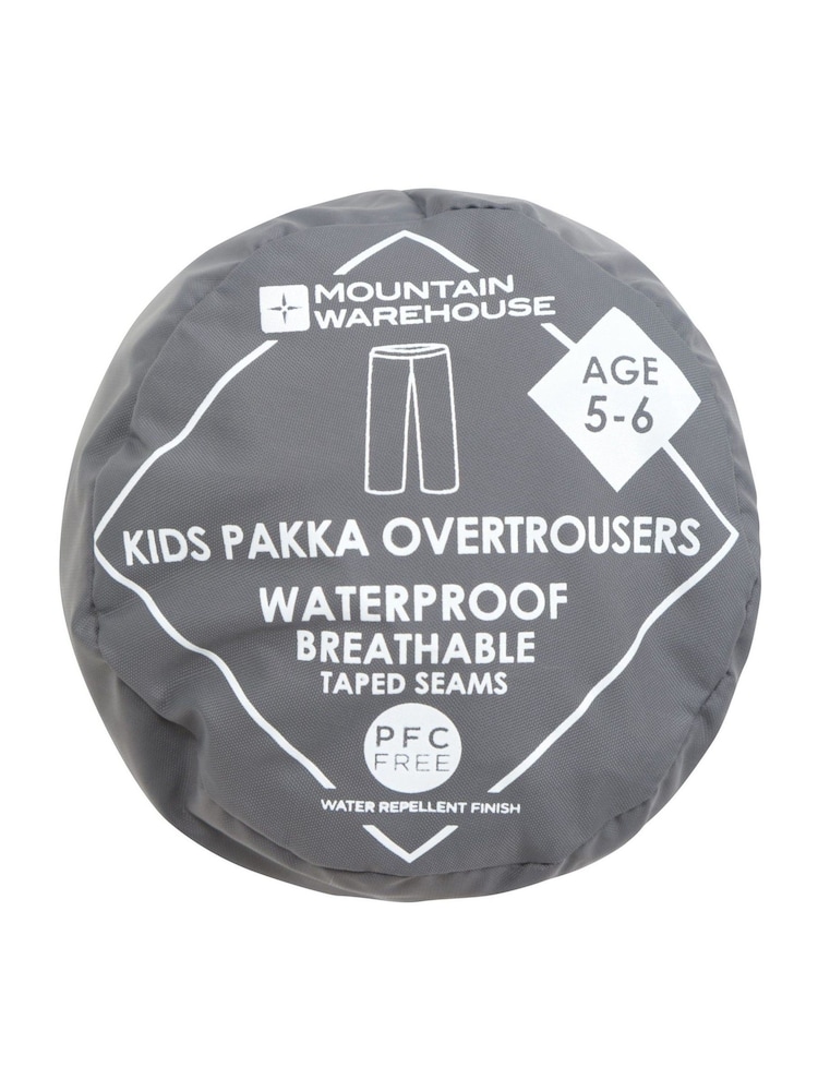 Mountain Warehouse Grey Kids Pakka II Waterproof Overtrousers - Image 8 of 8