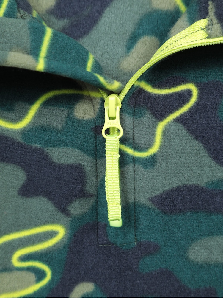 Mountain Warehouse Blue/Green Kids Pursuit Printed Half Zip Fleece - Image 5 of 5