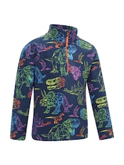 Azul claro - Mountain Warehouse Kids Pursuit Printed Half Zip Fleece - Imagen 2 de 5